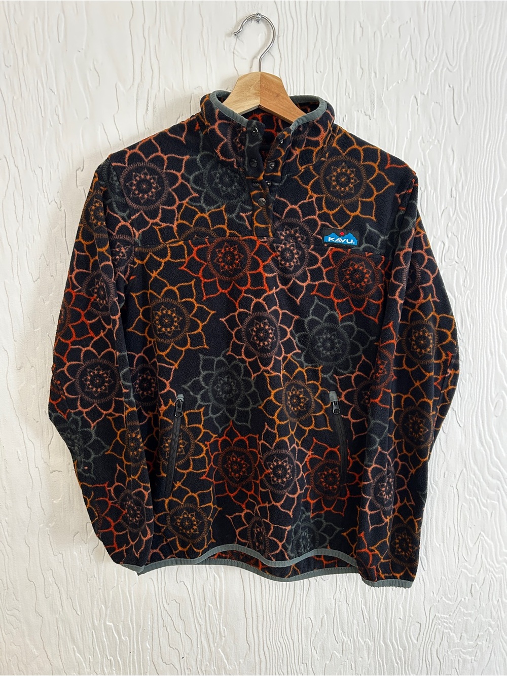 KAVU Cavanaugh Fleece Sedona Dreams Print Small Pullover Granola Gorpcore Hiker